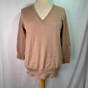 Ann Taylor Loft V-Neck Tan Sweater